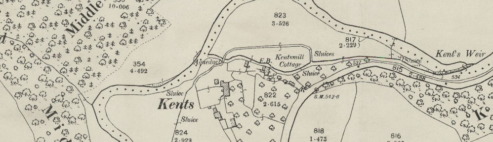 Kents Mill Old Map of Land